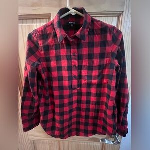 Madewell Red and Black Plaid Shirt